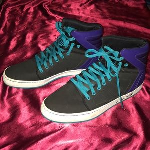 purple adidas high tops